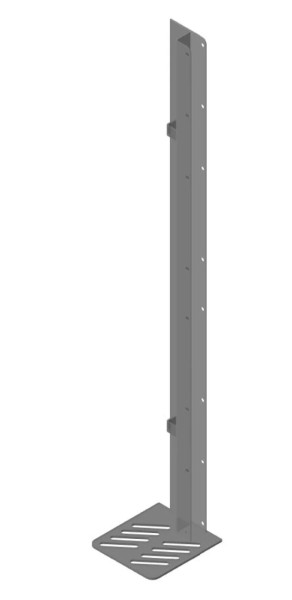 H-Pfosten rechts mit Platte - 750mm - V2A