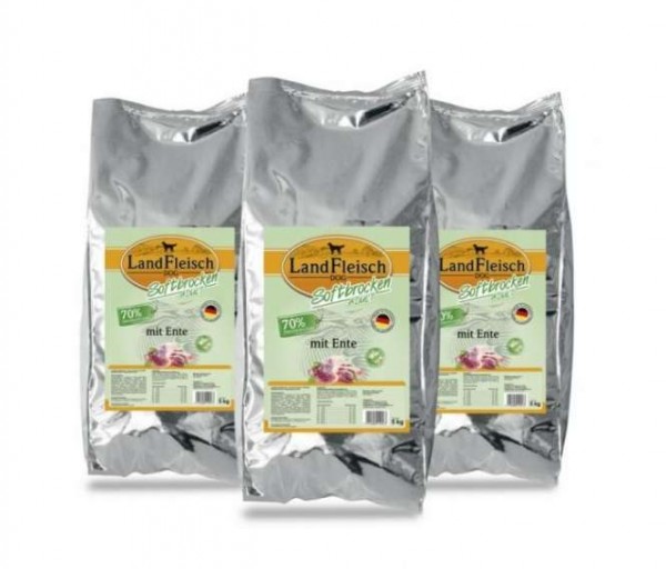 15 kg - Landfleisch Softbrocken mit Ente