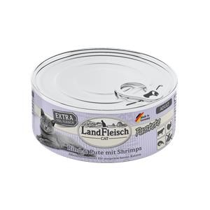6x 100 g - Landfleisch Cat Adult Pastete Rind, Pute & Shrimps