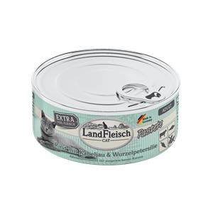 6 x 100 g - Landfleisch Cat Adult Pastete Rind, Kabeljau, Wurzelpetersilie