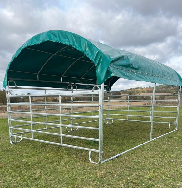 Rundbogen Weidezelt 6x3,6m (seitlich offen)