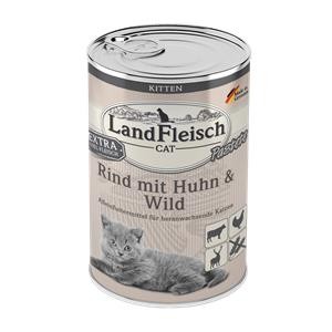 6 x 400 g - Landfleisch Cat Kitten Pastete Rind, Huhn & Wild