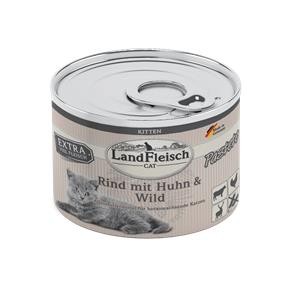 6 x 195 g - Landfleisch Cat Kitten Pastete Rind, Huhn & Wild