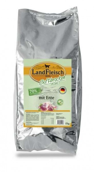 5 kg - Landfleisch Softbrocken mit Ente