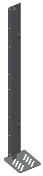 H-Pfosten links mit Platte - 1000mm - V2A