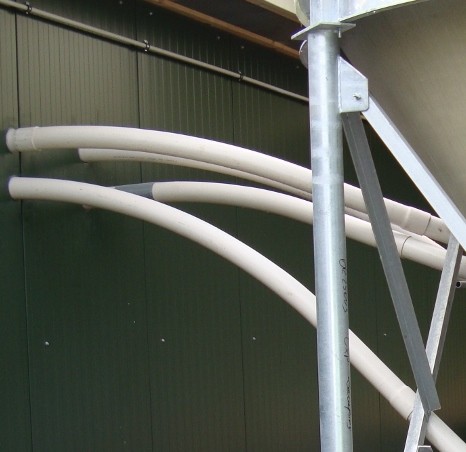 Rohrbogen PVC 90 mm, 45° für Spirale